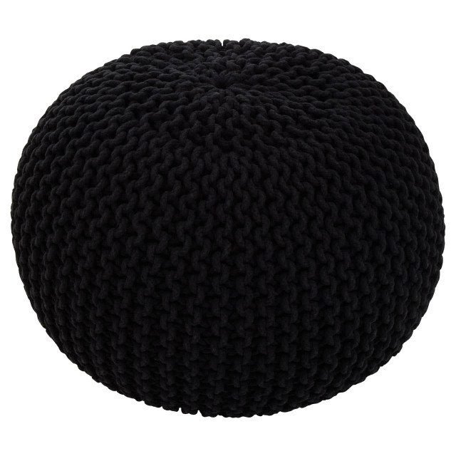 Premier Housewares Kids Knit Black Pouffe
