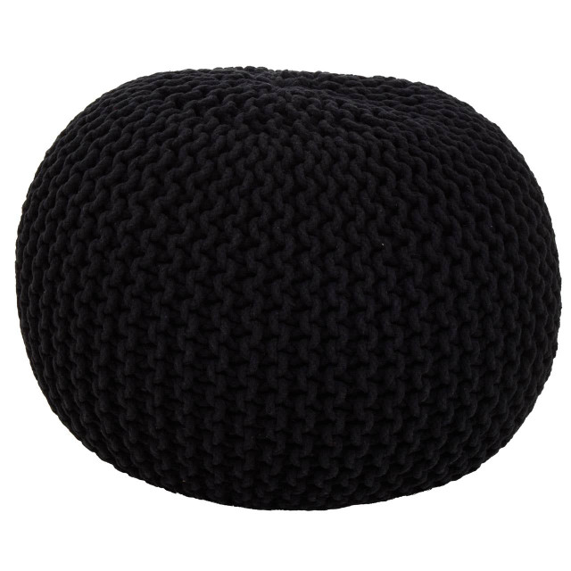 premier housewares Kids Knit Black Pouffe