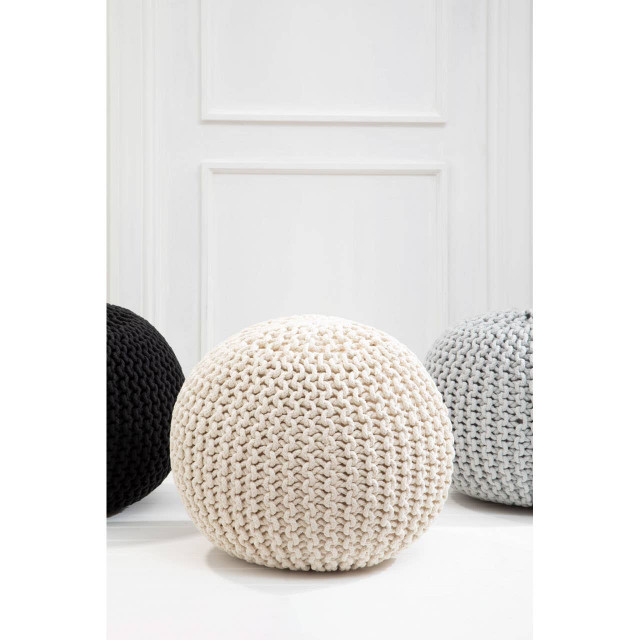 Premier Housewares Kids Knit Cream Pouffe