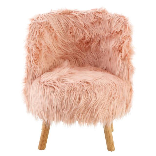 premier housewares Kids Pink Faux Fur Chair