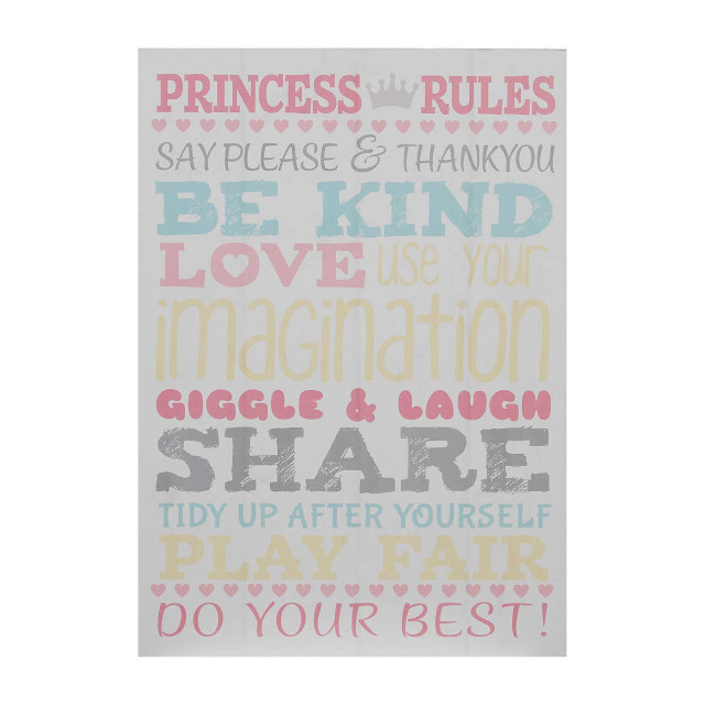 Premier Housewares Kids Princess Rules Wall Plaque