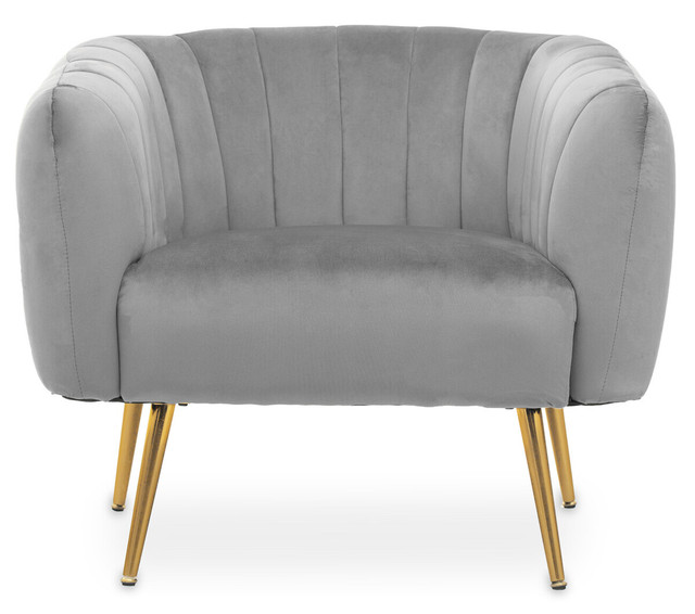Premier Housewares Larissa Grey Velvet Chair