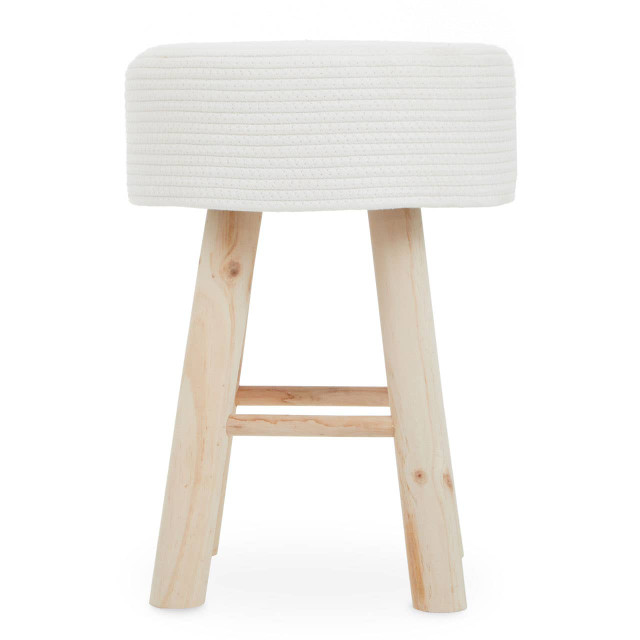 premier housewares Lentigo White Cotton Rope Stool