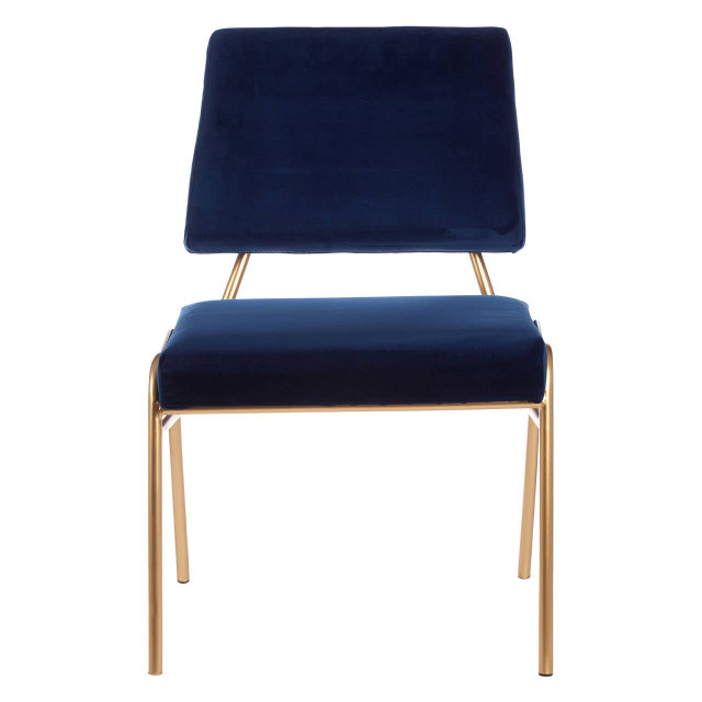 premier housewares Lexa Blue Velvet Chair