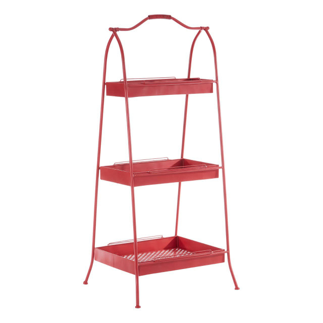 Premier Housewares Lexa Red Metal Storage Rack