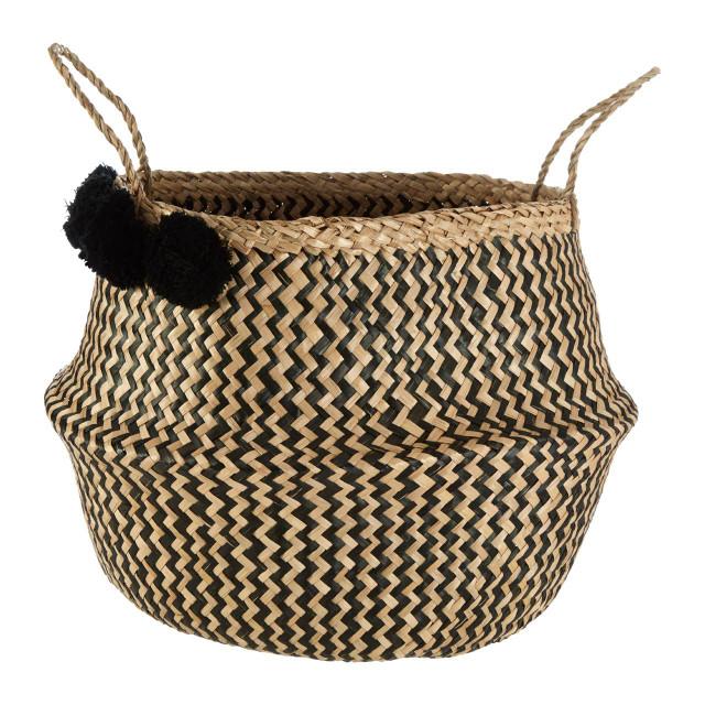 Premier Housewares Lidi Pom Pom Seagrass Basket
