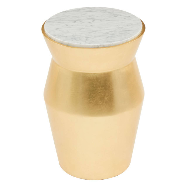 Premier Housewares Lino Large Gold Drum Side Table