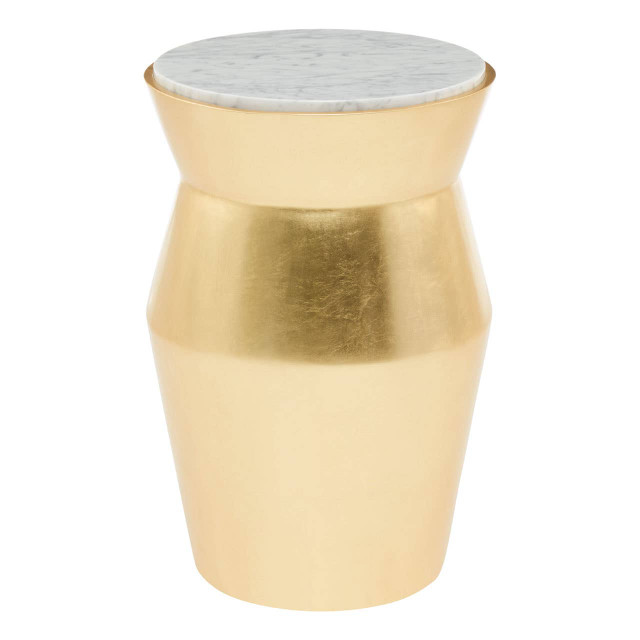 premier housewares Lino Large Gold Drum Side Table