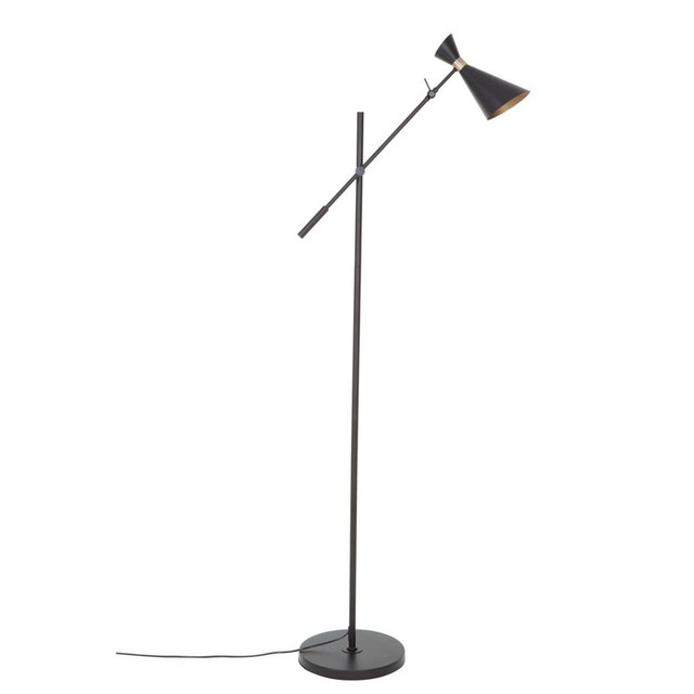 Premier Housewares Linox Black And Gold Floor Lamp