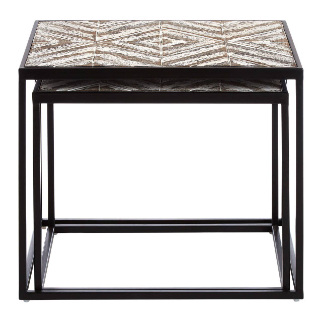 Premier Housewares Lombok Set Of 2 Side Tables