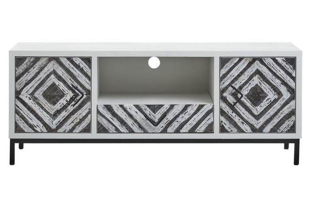 premier housewares Lombok White Frame Media Unit