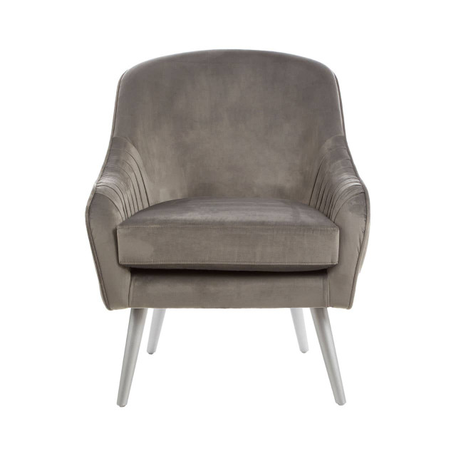 premier housewares Louxor Grey Velvet Chair