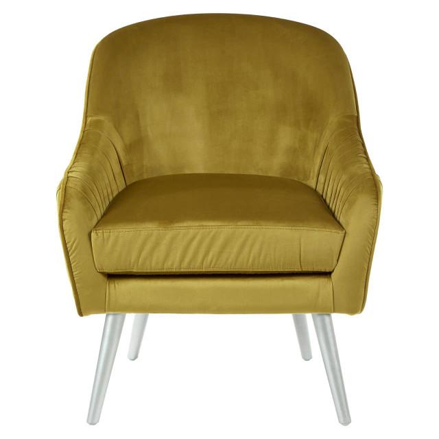 premier housewares Louxor Mustard Velvet Armchair
