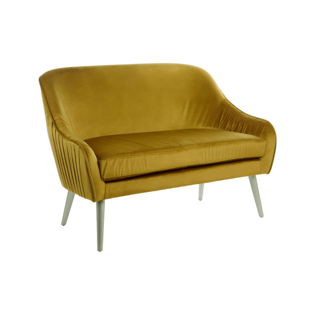 Premier Housewares Louxor Mustard Velvet Sofa