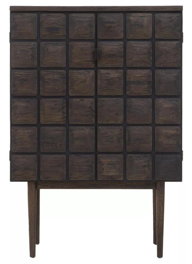 Premier Housewares Lucca Recycled Dark Oak Cabinet