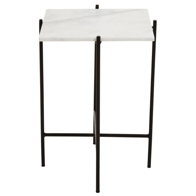 Premier Housewares Mandoli White Marble Side Table