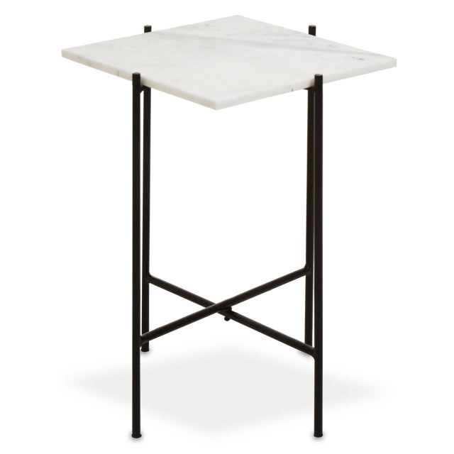 premier housewares Mandoli White Marble Side Table