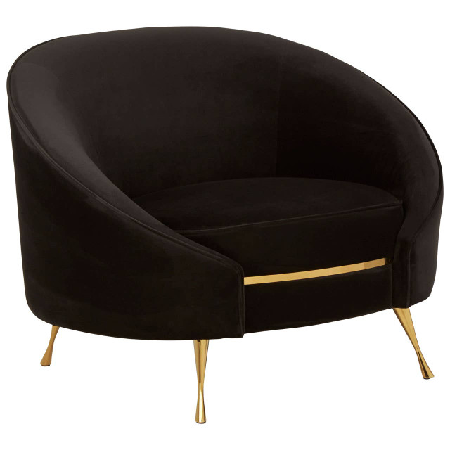 Premier Housewares Manhattan Black Velvet Armchair