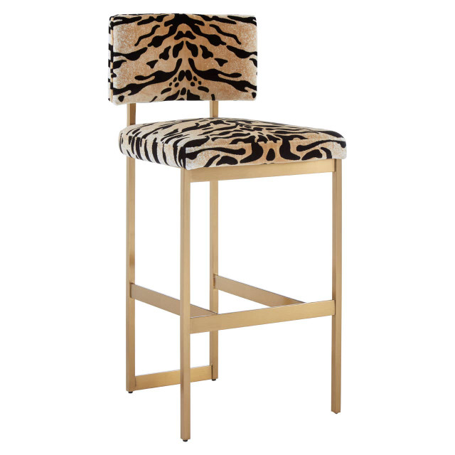 Premier Housewares Manhattan Tiger Print Bar Stool