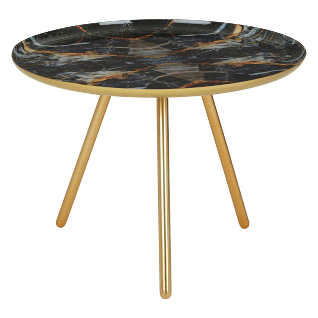 premier housewares Marlox Faux Marble Side Table