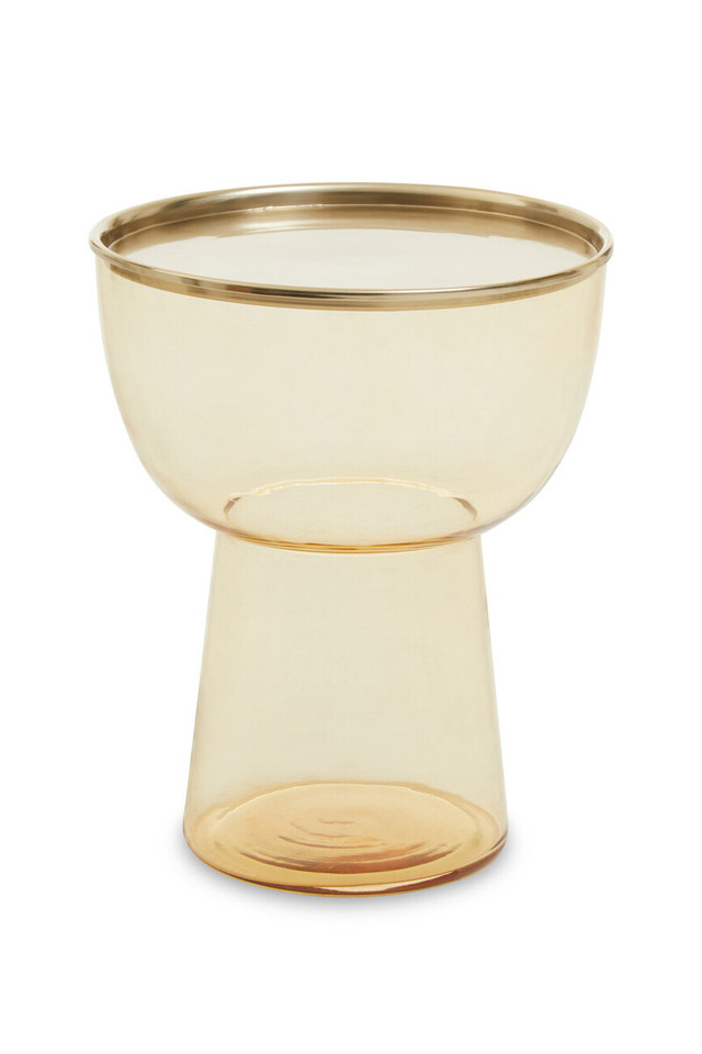 Premier Housewares Martini Amber Glass Side Table