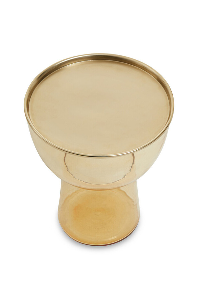 Premier Housewares Martini Amber Glass Side Table