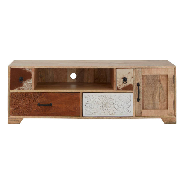 premier housewares Marwar Mango Wood Media Unit