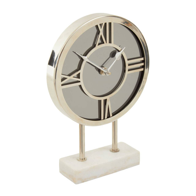 Premier Housewares Mateo White Marble Base Clock