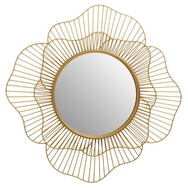 Premier Housewares Matera Gold Flower Wall Mirror