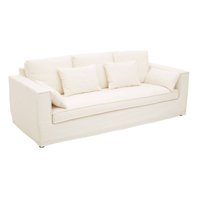 Premier Housewares Menton 3 Seat Cream Sofa