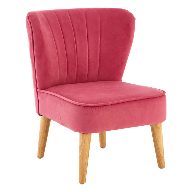 Premier Housewares Mia Pink Velvet Kids Chair