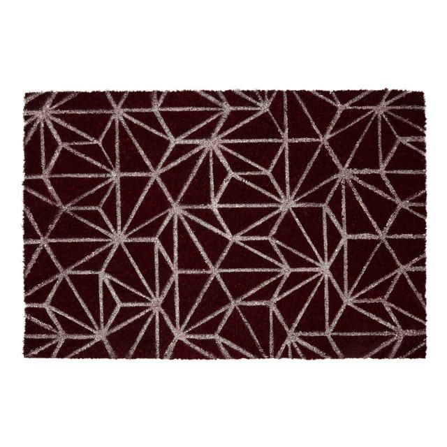 Premier Housewares Mimo Dark Red Geometric Doormat