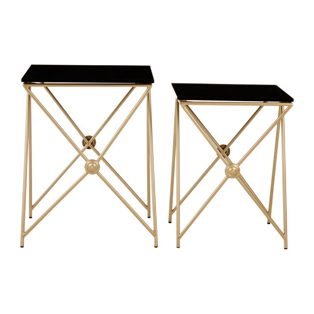 Premier Housewares Monroe Gold Finish Side Tables