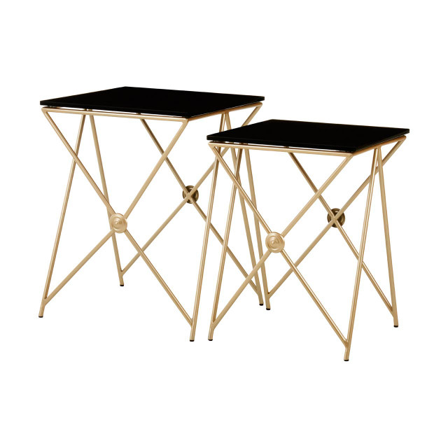 Premier Housewares Monroe Gold Finish Side Tables
