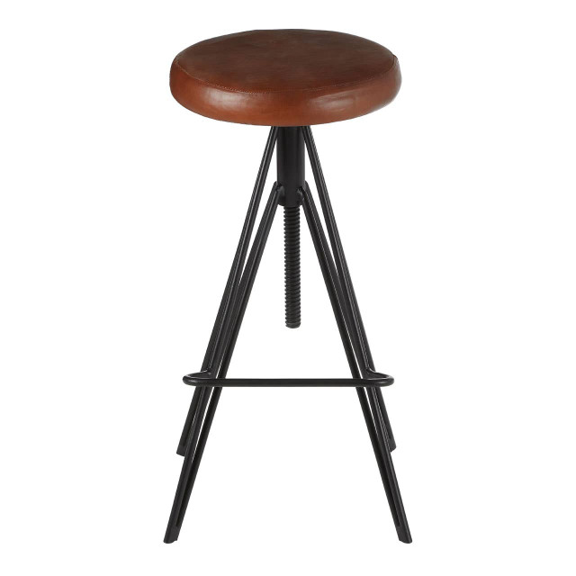 premier housewares Nandri Round Leather Stool