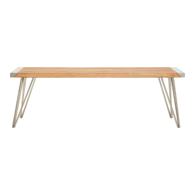 Premier Housewares Nandri Slatted Teak Wood Bench