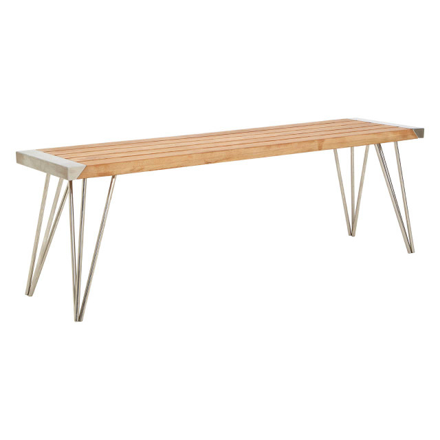 Premier Housewares Nandri Slatted Teak Wood Bench