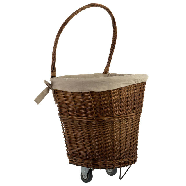 premier housewares Natural Willow Basket On Wheels