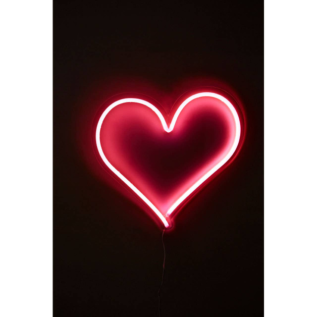 Premier Housewares Neon Heart Design LED Box Light