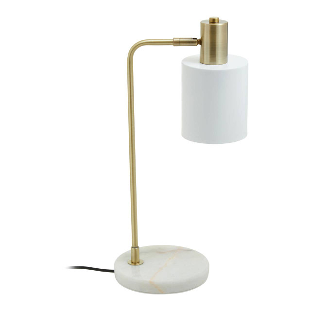Premier Housewares Newton White Shade Desk Lamp