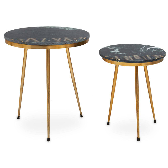 Premier Housewares Nirav Green Marble Side Table