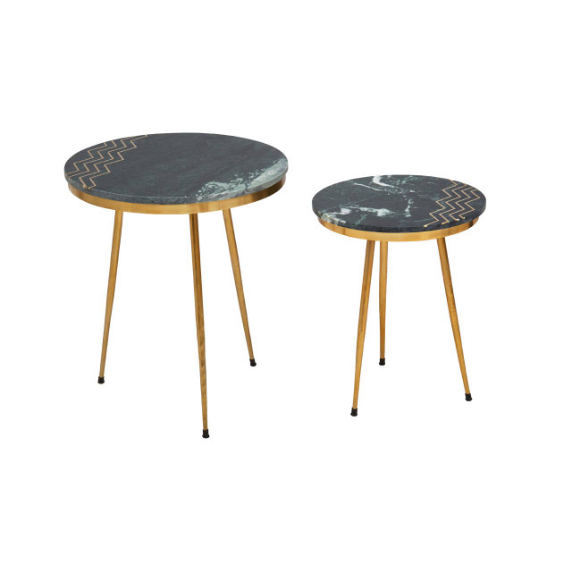 Premier Housewares Nirav Green Marble Side Table