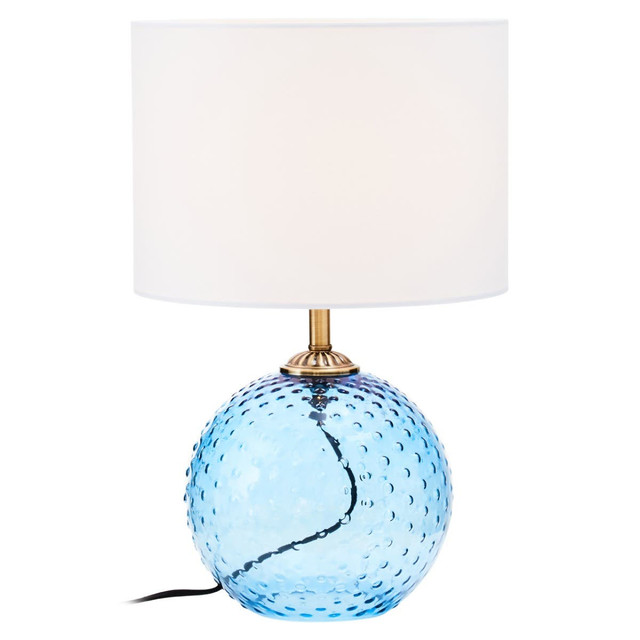 Premier Housewares Noa Blue Glass Table Lamp