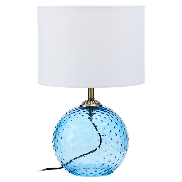 premier housewares Noa Blue Glass Table Lamp