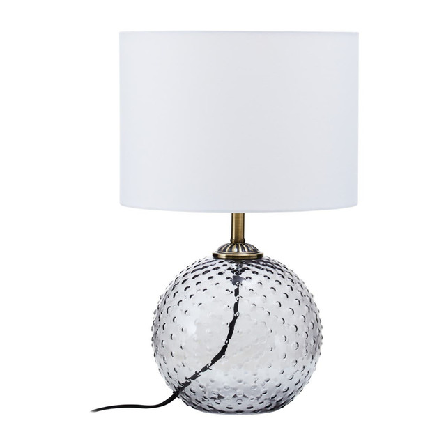 premier housewares Noa Grey Glass Table Lamp