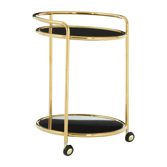 Premier Housewares Novo Round Gold Finish Trolley