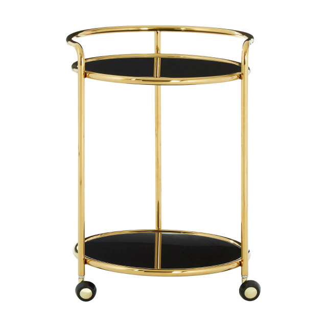 Premier Housewares Novo Round Gold Finish Trolley