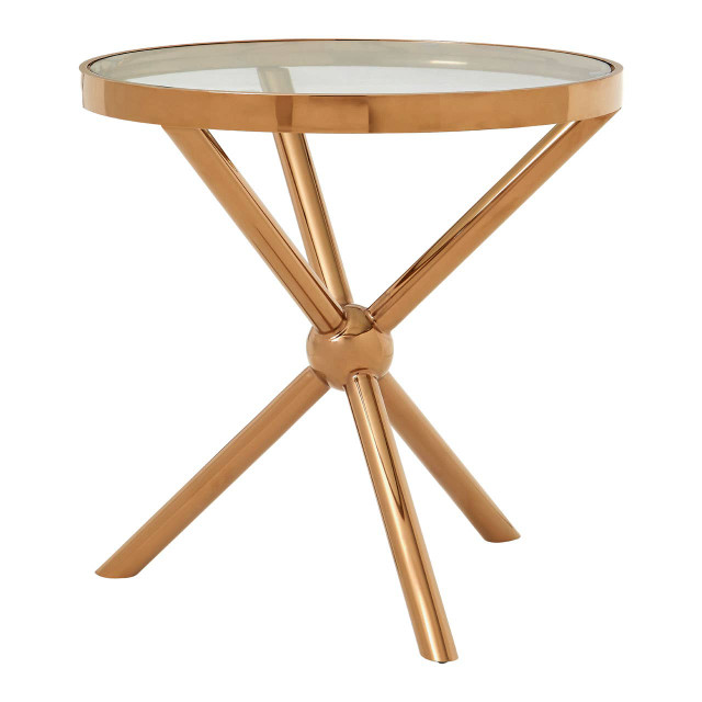 premier housewares Novo Round Rose Gold Side Table