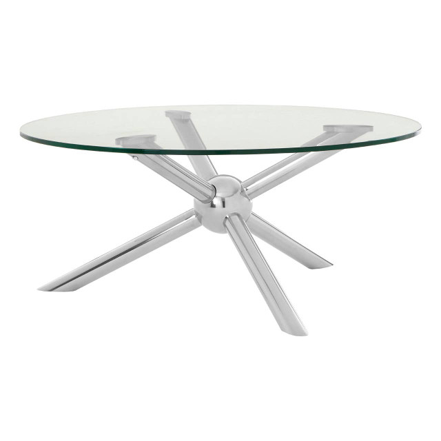 premier housewares Novo Round Silver Coffee Table