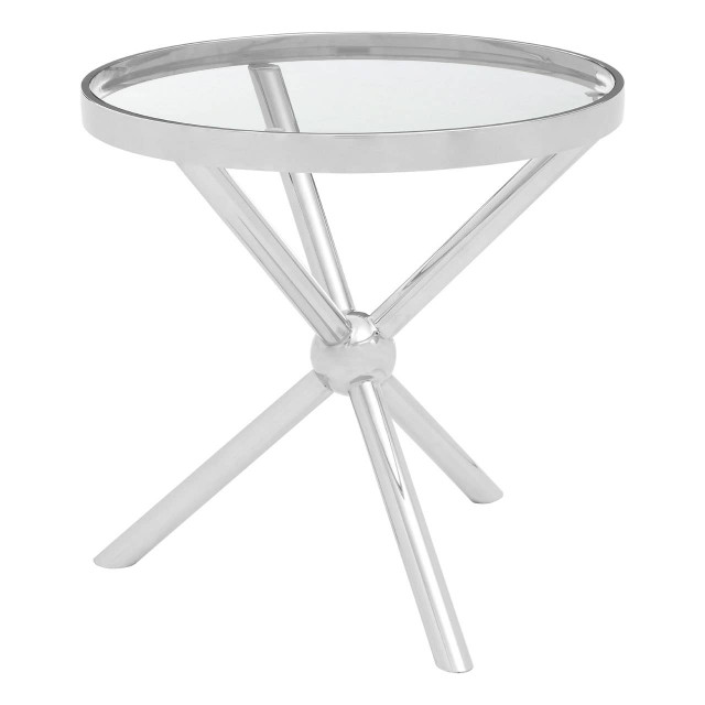 Premier Housewares Novo Round Silver Side Table